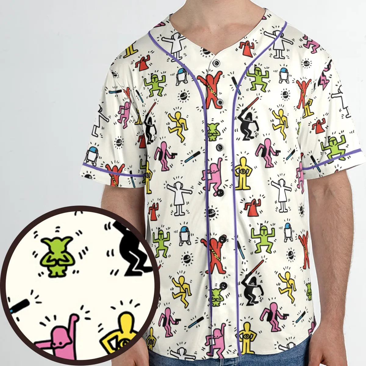 Pop Wars Star Wars Pop Art Pattern Unisex Baseball Jersey