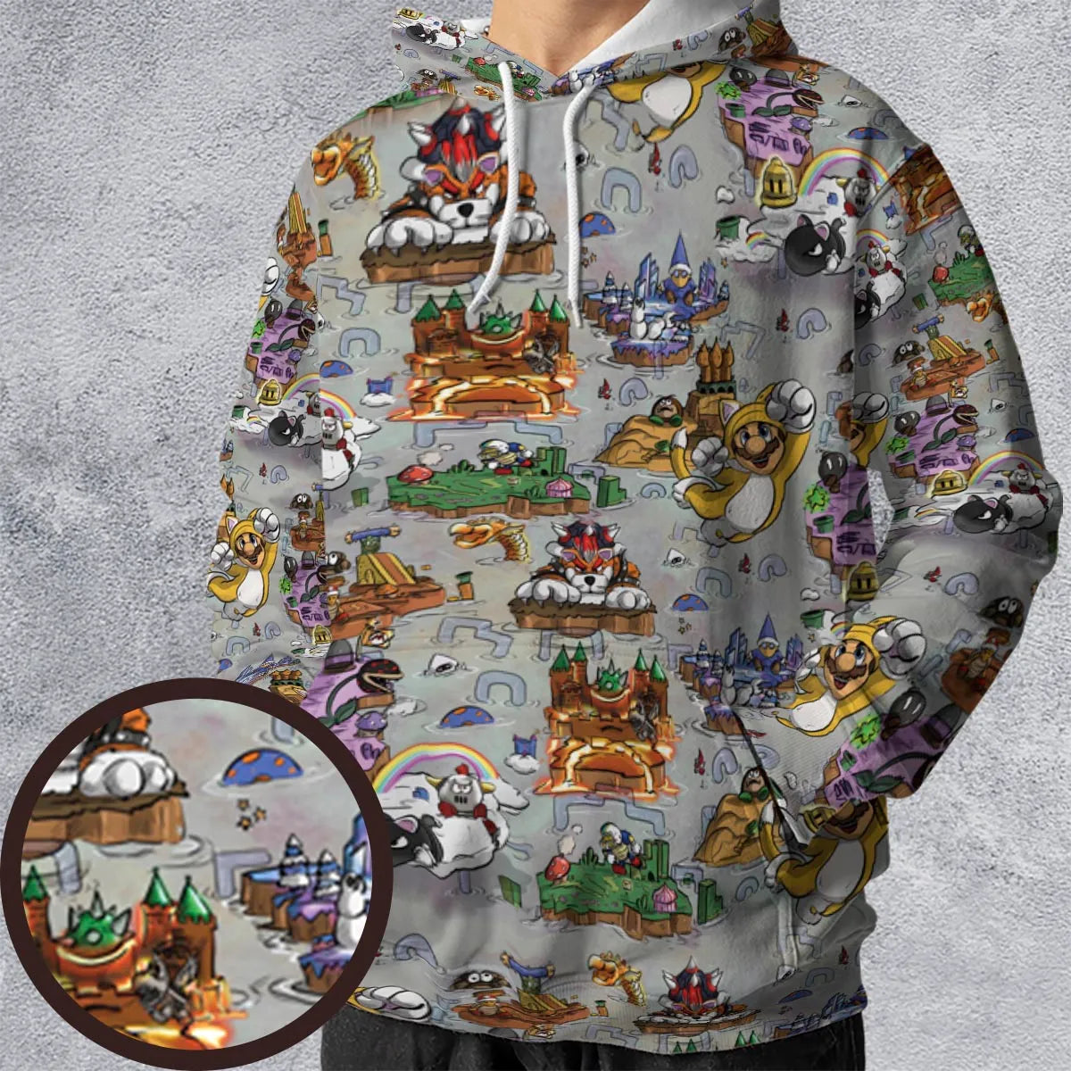 Mushroom World Super Mario Worlds All-over Print Hoodie