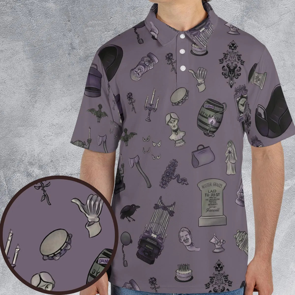 Welcome Foolish Mortals Haunted Mansion AOP Men/Women Polo Shirt