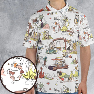 Stone Age Life The Flintstone AOP Men/Women Polo Shirt