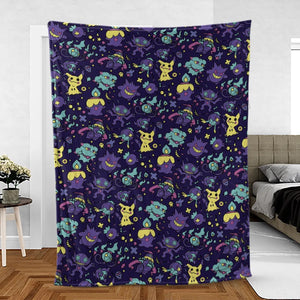 Gengar Ghost Pokemon Pattern Fleece Blanket