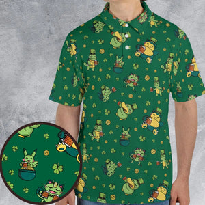 Happy St. Patrick day Pokemon Green AOP Men/Women Polo Shirt