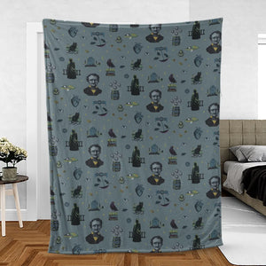 The Dark Themed Edgar Allan Poe Fleece Blanket