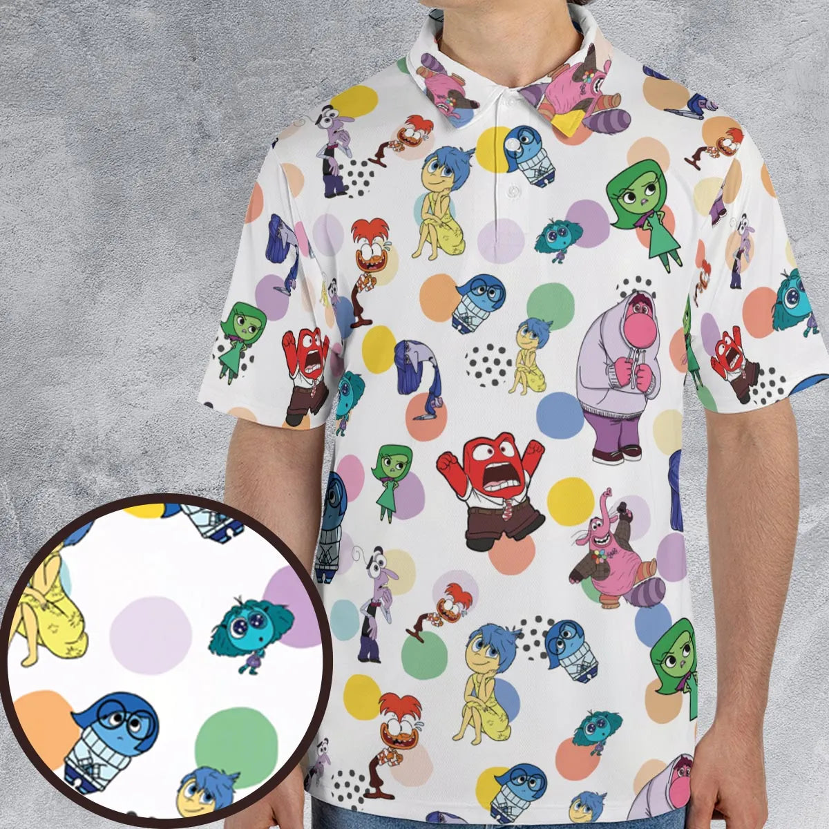 Emotion Characters Inside Out AOP Men/Women Polo Shirt