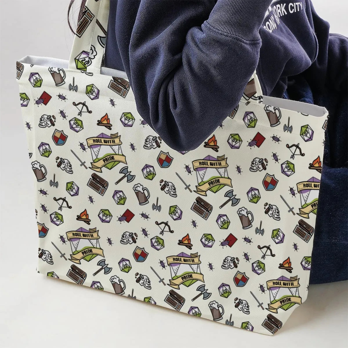 Roll With Pride DnD Large Tote Bag