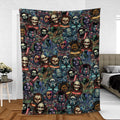 Horror Movie Characters Pattern Fleece Blanket