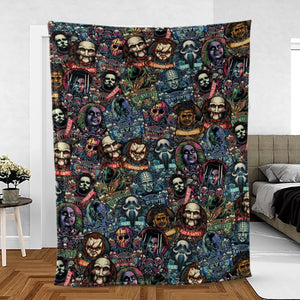 Horror Movie Characters Pattern Fleece Blanket