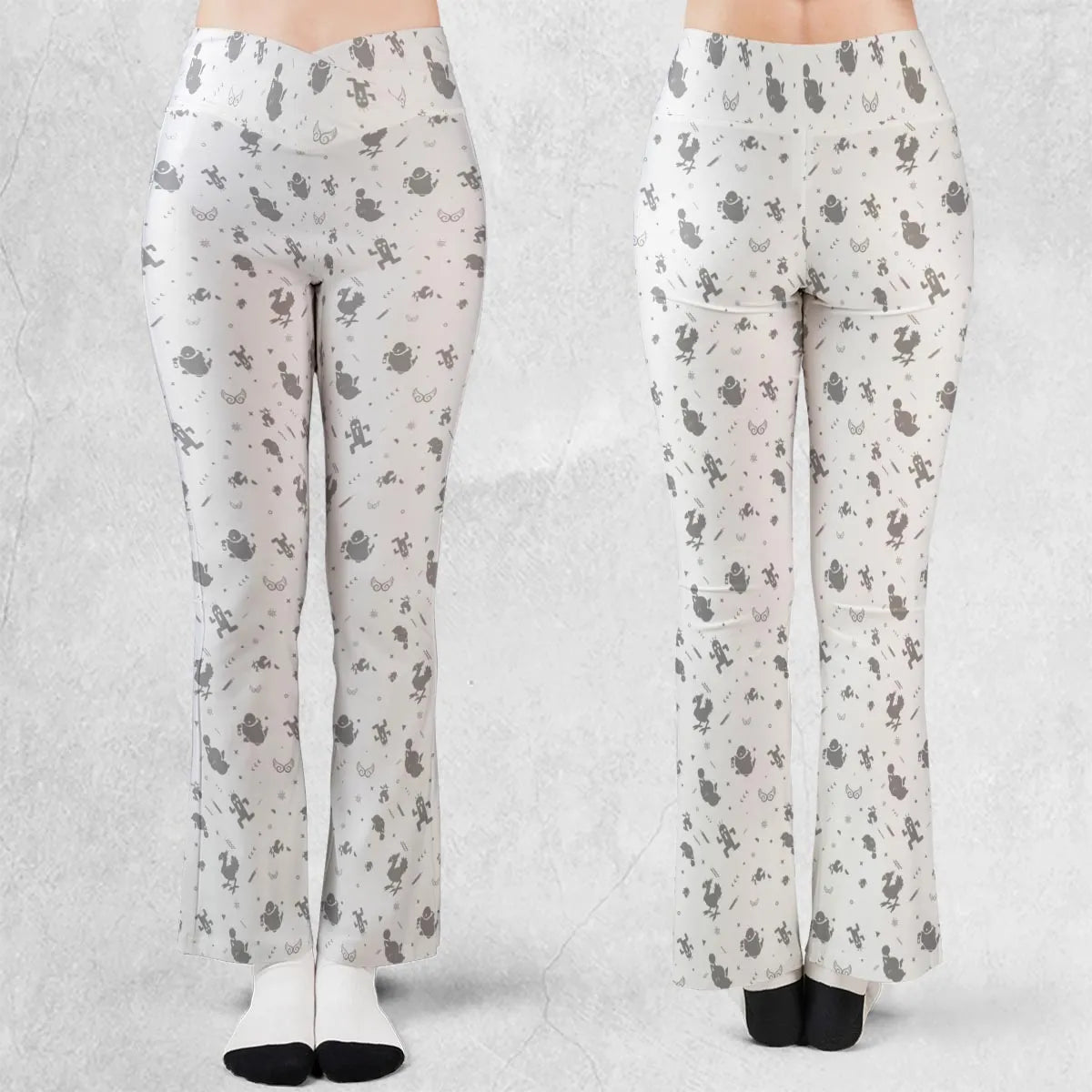Final Fantasy Creatures Pattern Flare Leggings
