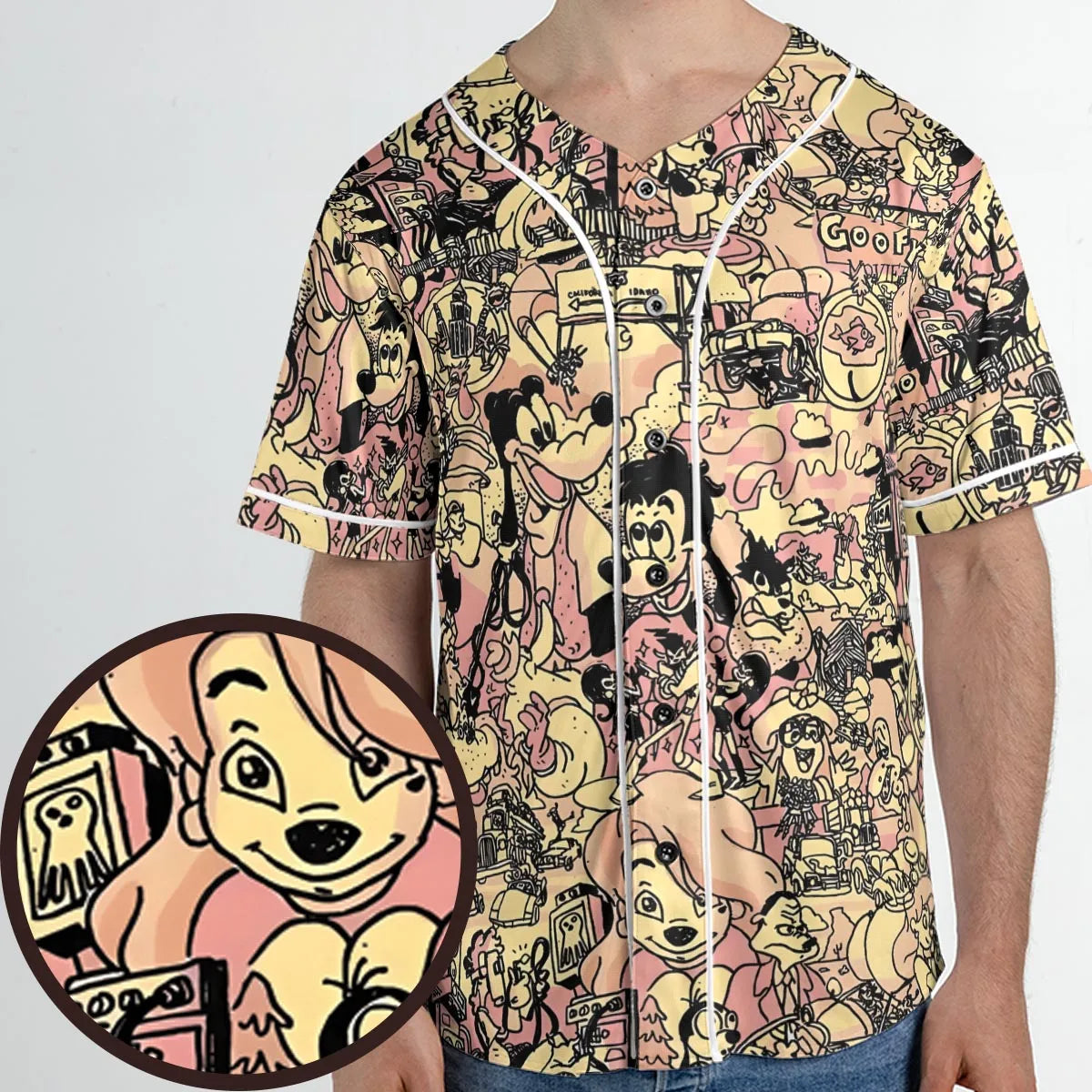 Goofy Movie Collage Unisex Baseball Jersey