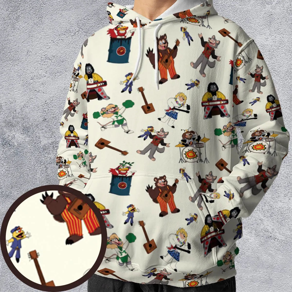 The Rock-afire Explosion Pattern All-over Print Hoodie