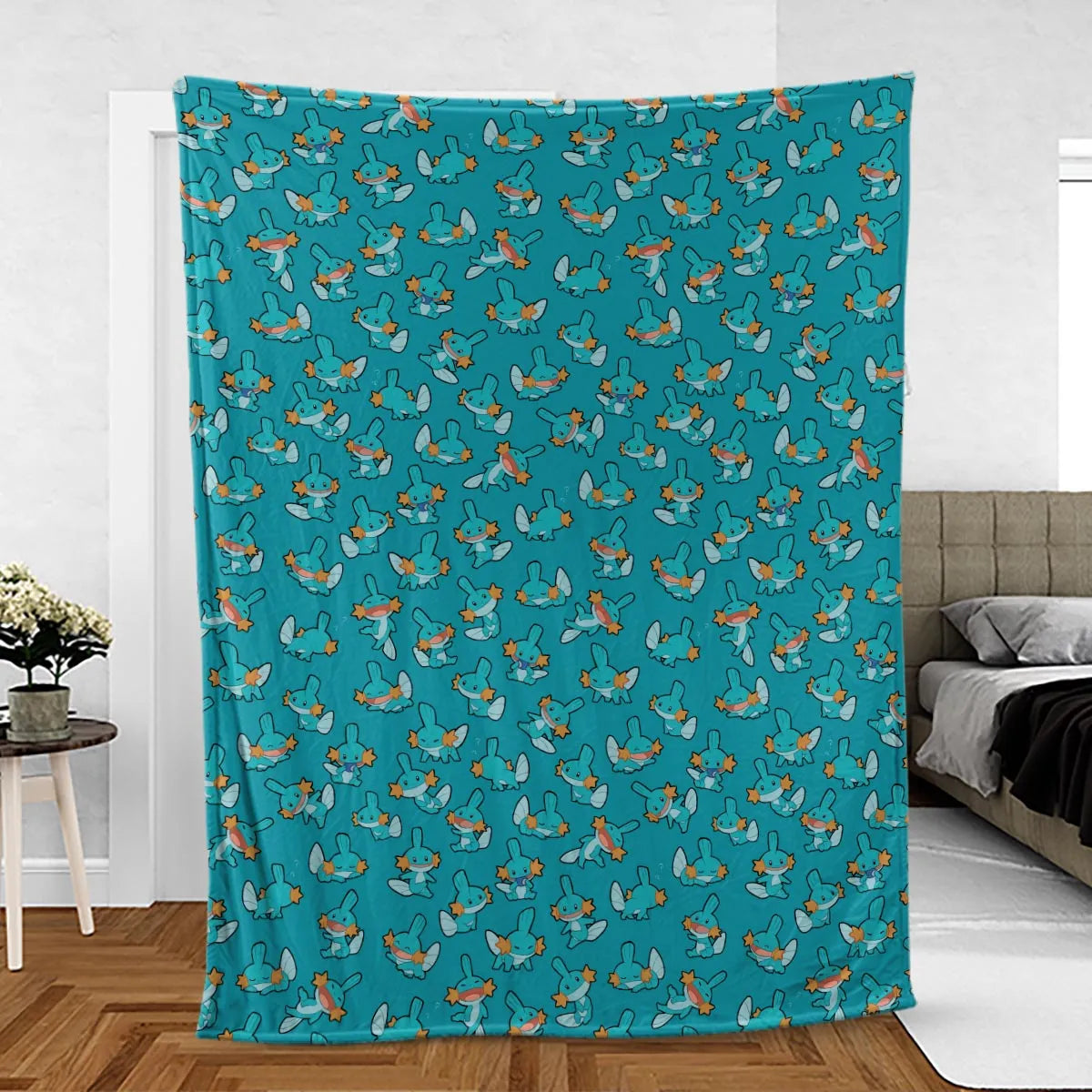 Cute Mudkips Pokemon Fleece Blanket