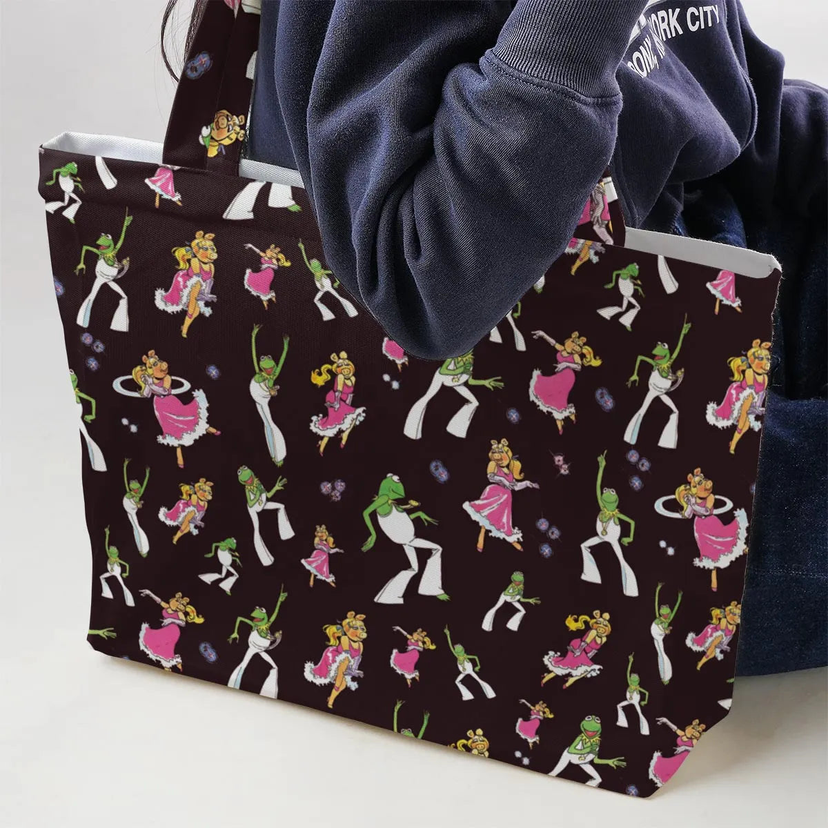 Disco Couple Kermit And Piggy The Muppet Show Large Tote Bag
