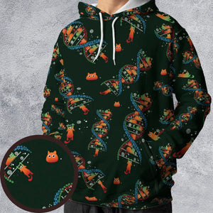 Cat Kitten DNA Pattern All-over Print Hoodie