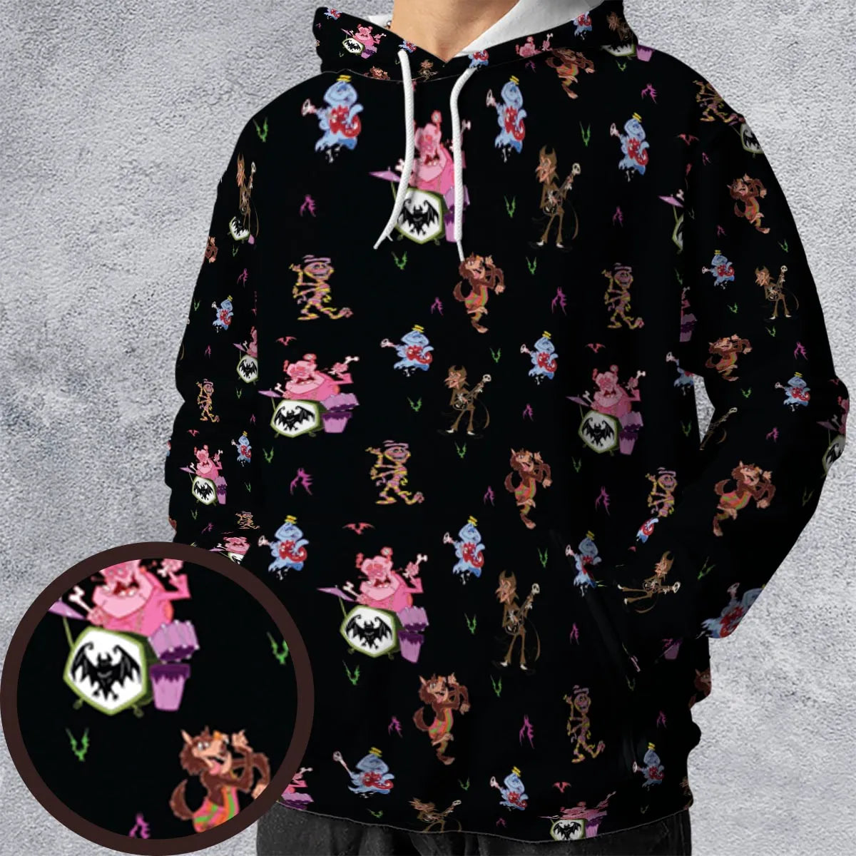 Monsters Cereal Pattern All-over Print Hoodie