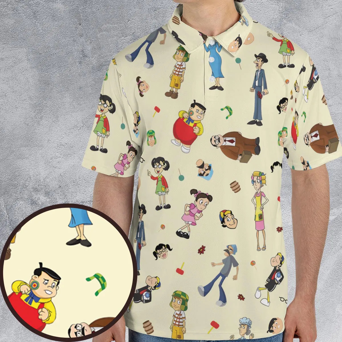 El Chavo Cartoon Characters AOP Men/Women Polo Shirt