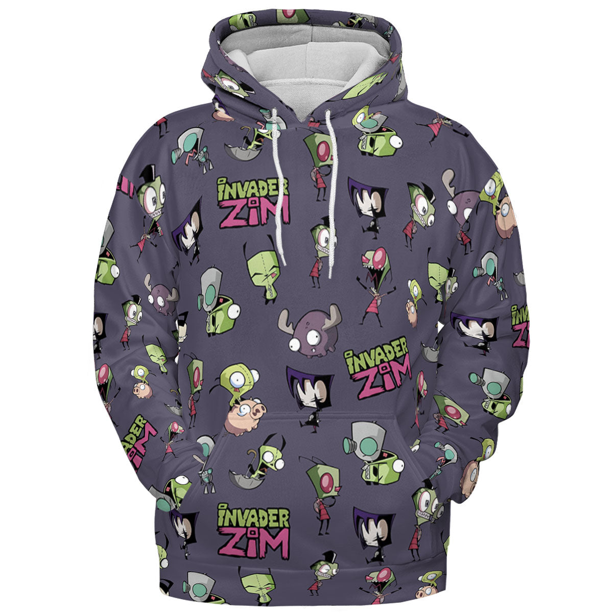 Invader Zim Pattern All-over Print Hoodie
