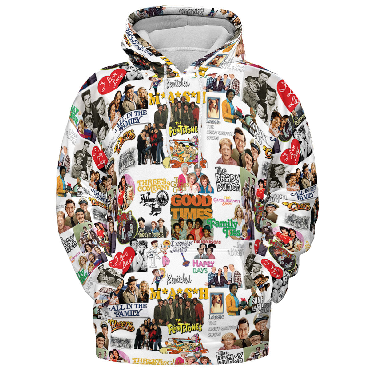 Stuck in the 80s Famous Sitcom All-over Print Hoodie
