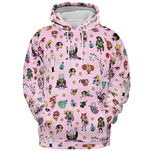 Power Puff Girls Characters Pattern All-over Print Hoodie
