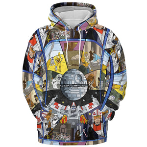 Stained Glass Star Wars All-over Print Hoodie