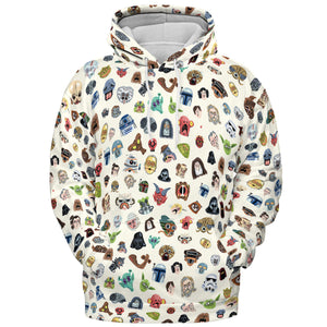 Star Wars Collage Pattern All-over Print Hoodie