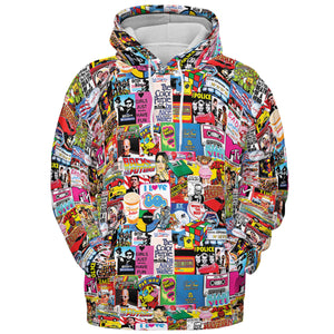 I heart 80s Collage Mr. T Back To the Future Pac-man All-over Print Hoodie