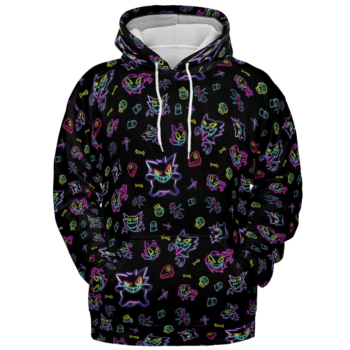 Neon Gastly Haunter Gengar Pokemon All-over Print Hoodie