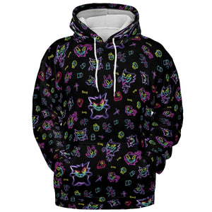 Neon Gastly Haunter Gengar Pokemon All-over Print Hoodie