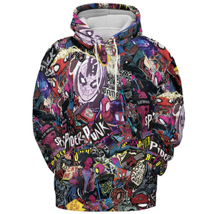 Spider-Punk Get Punked Across Spider-Verse All-over Print Hoodie