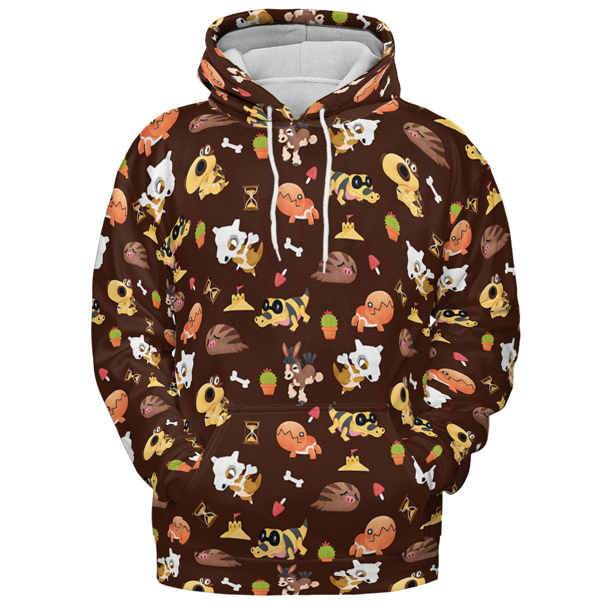 Ground Type Pokemon Pattern All-over Print Hoodie