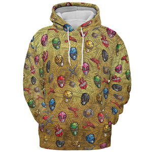 Power Team Mighty Morphin Power Rangers All-over Print Hoodie