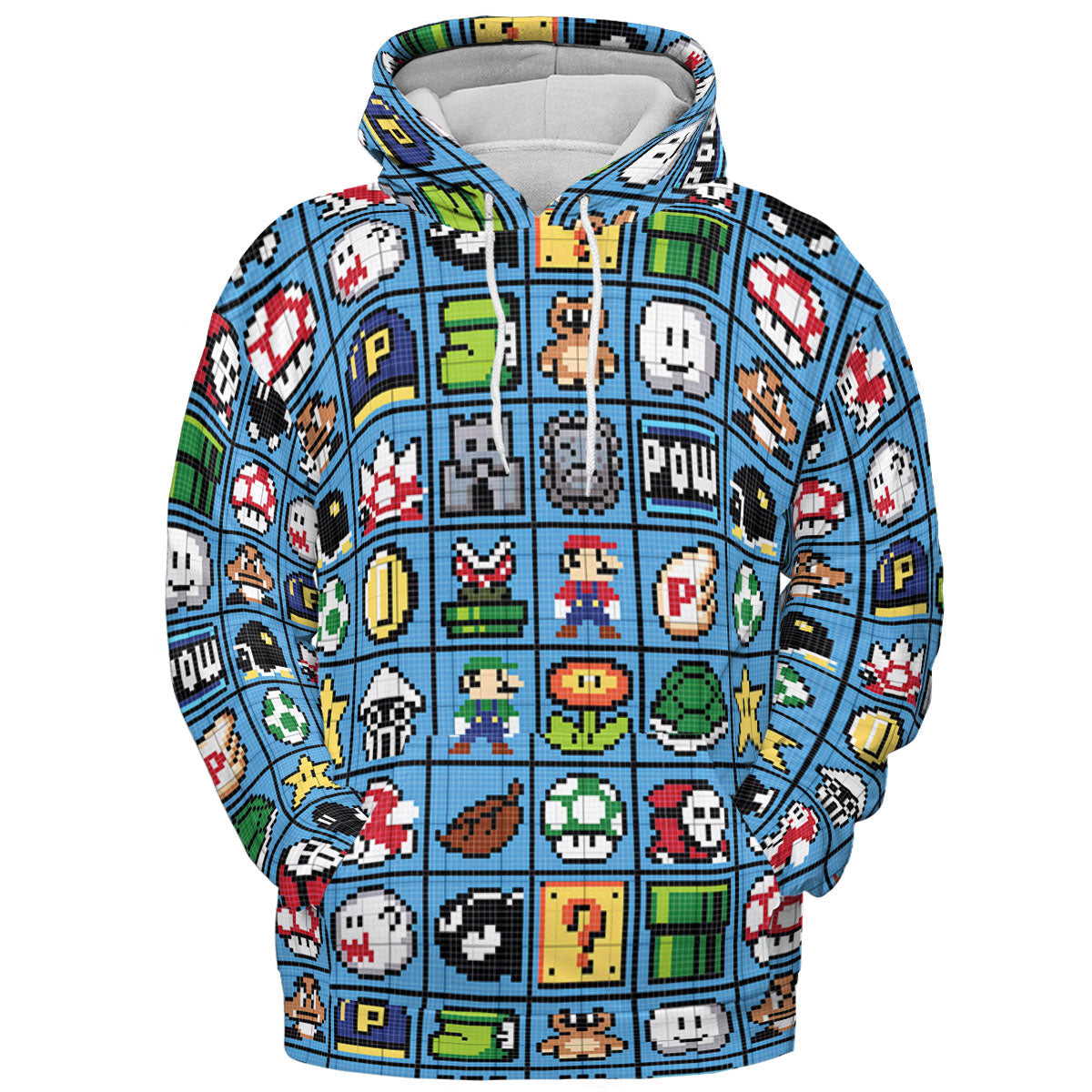Mario Pixel Super Mario Pattern All-over Print Hoodie