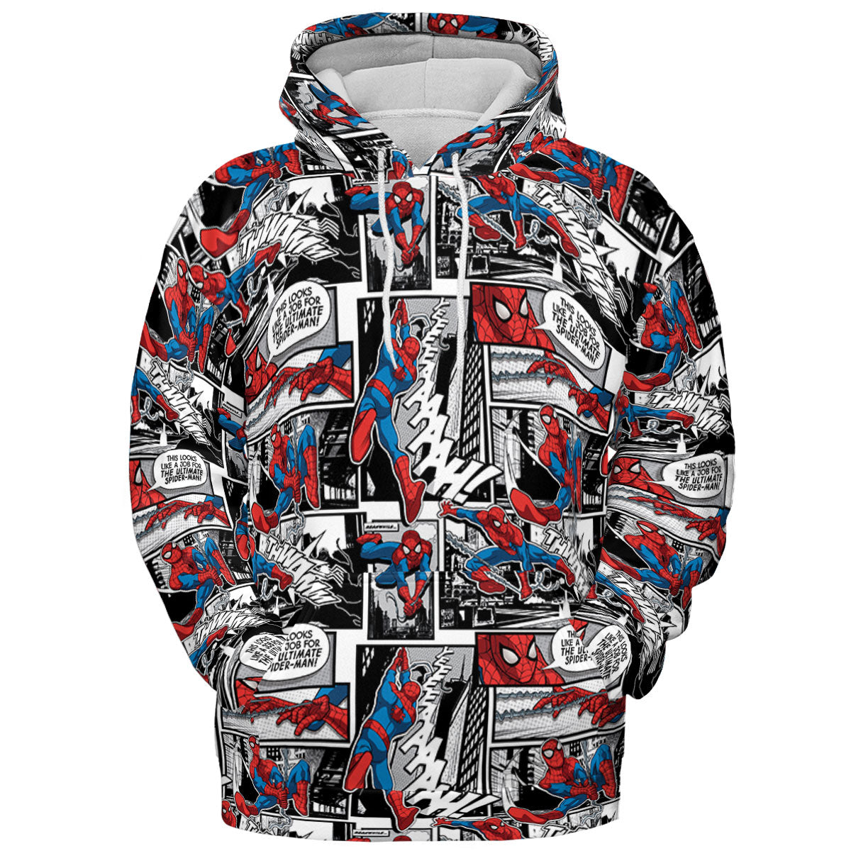 Spider Man Comic Pattern All-over Print Hoodie