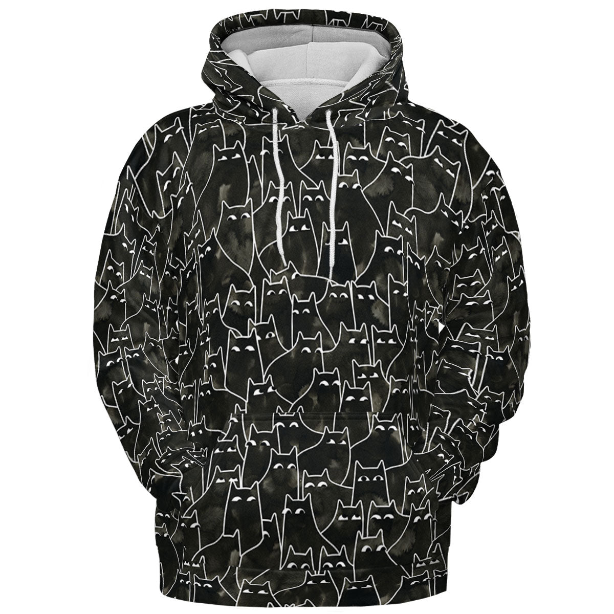 Suspicious Cats Funny Cat All-over Print Hoodie