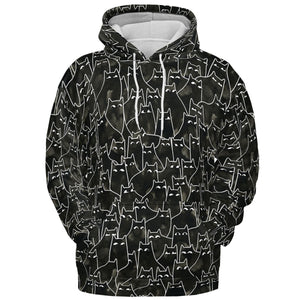 Suspicious Cats Funny Cat All-over Print Hoodie