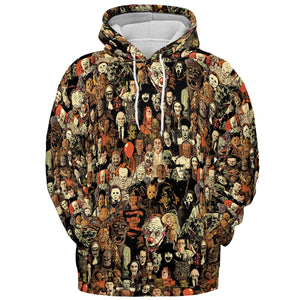 Horror Movie Characters Halloween Pattern All-over Print Hoodie