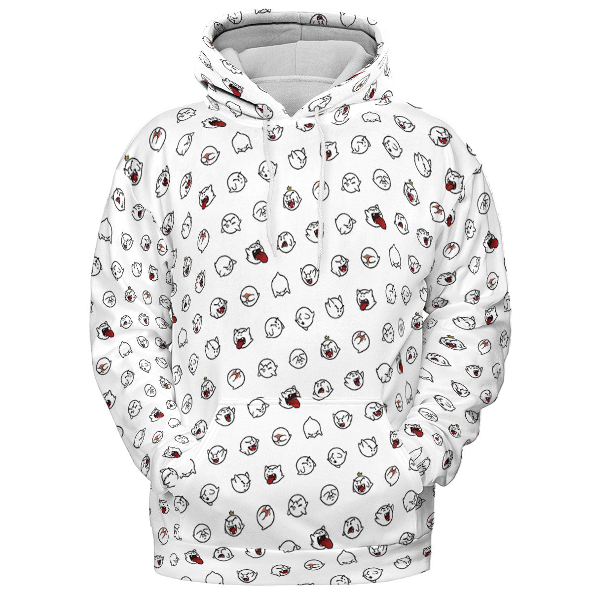 Super Mario Boo Pattern All-over Print Hoodie