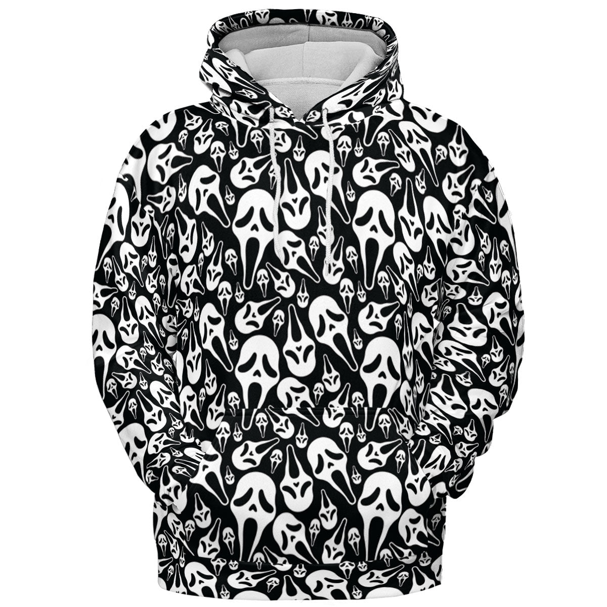 Ghostface Horror Movie Pattern Halloween All-over Print Hoodie