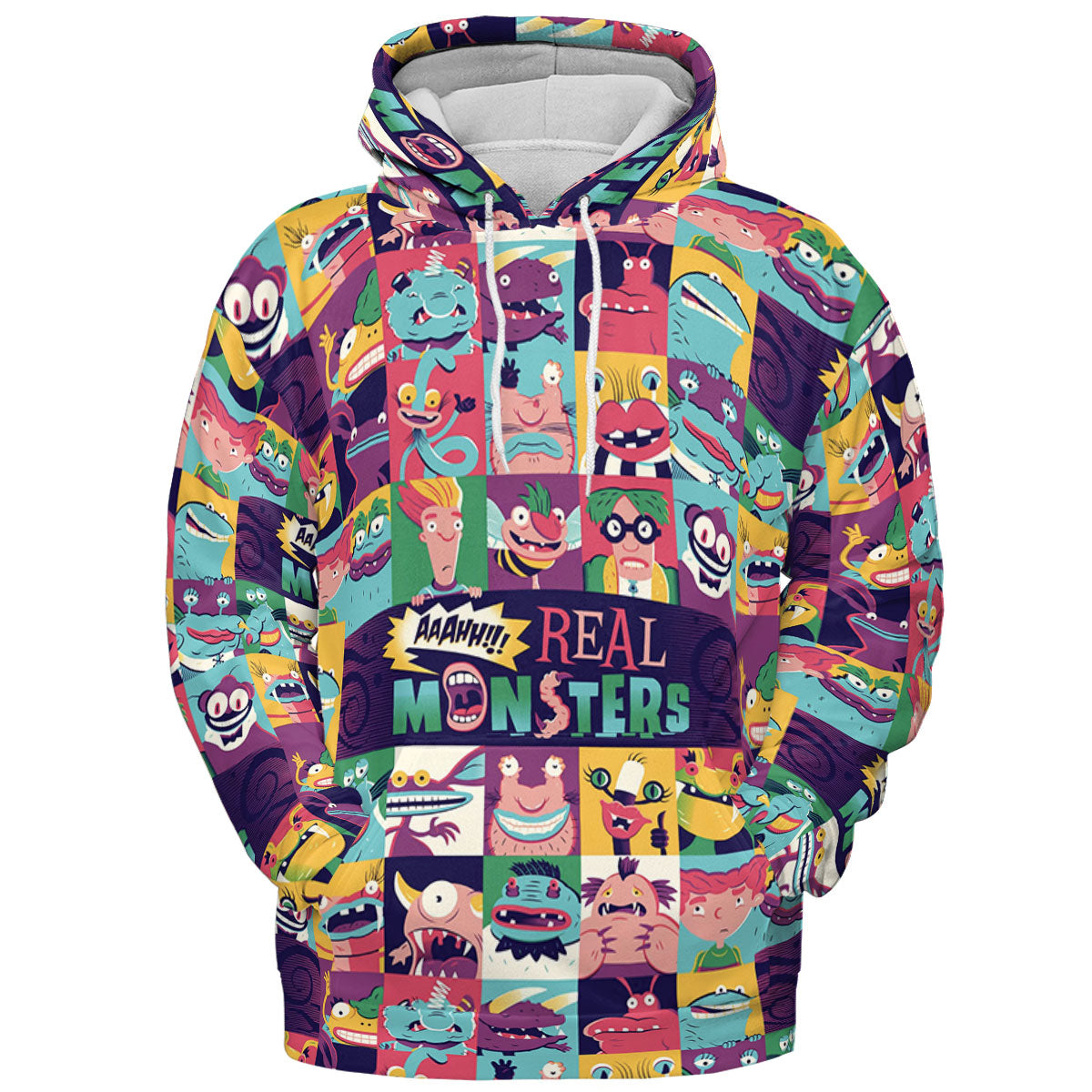 Aaahh!!! Real Monsters Characters Pattern All-over Print Hoodie