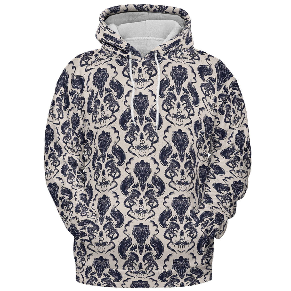 Alien Xenomorph Pattern All-over Print Hoodie