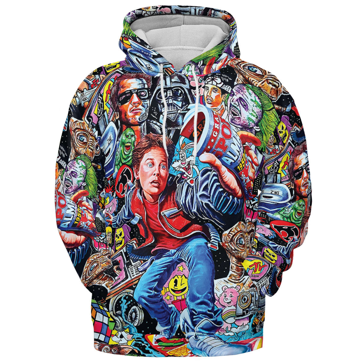 Back To The 80s Pop Culture 80s Movies Characters All-over Print Hoodie