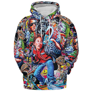 Back To The 80s Pop Culture 80s Movies Characters All-over Print Hoodie