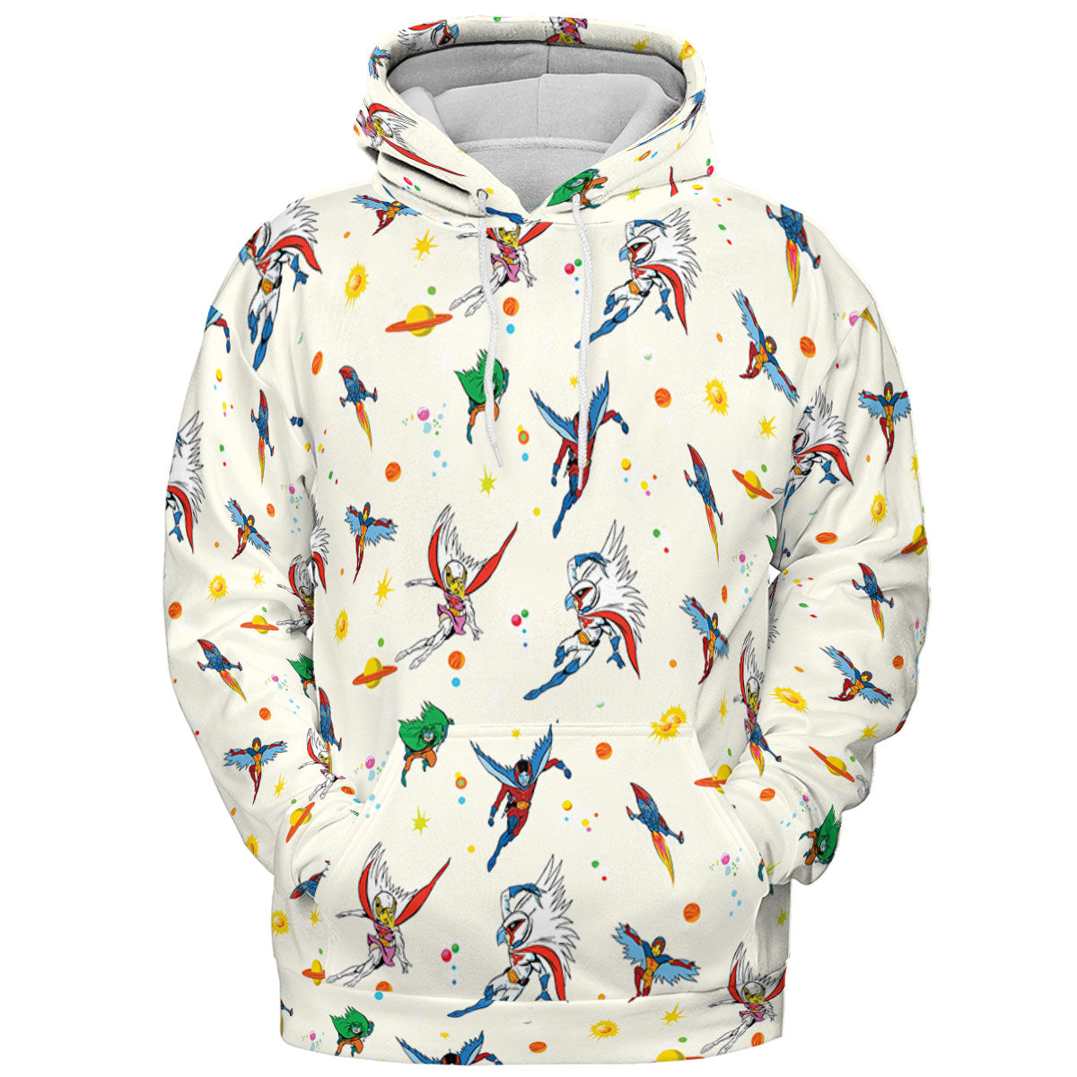 Battle of the Planets Pattern All-over Print Hoodie