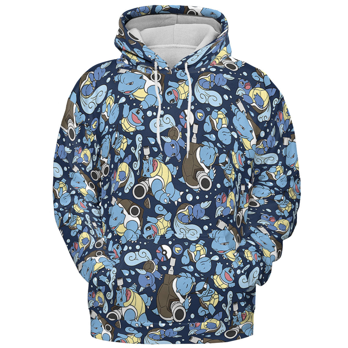 Blastoise Wartortle Squirtle Pokemon Pattern All-over Print Hoodie