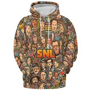 Blues Brothers Waynes World Coneheads SNL Characters All-over Print Hoodie