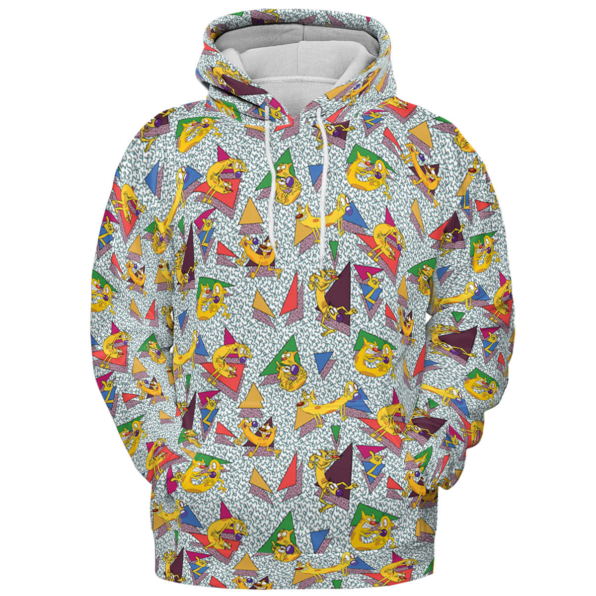 Catdog 90s Cartoon Pattern All-over Print Hoodie