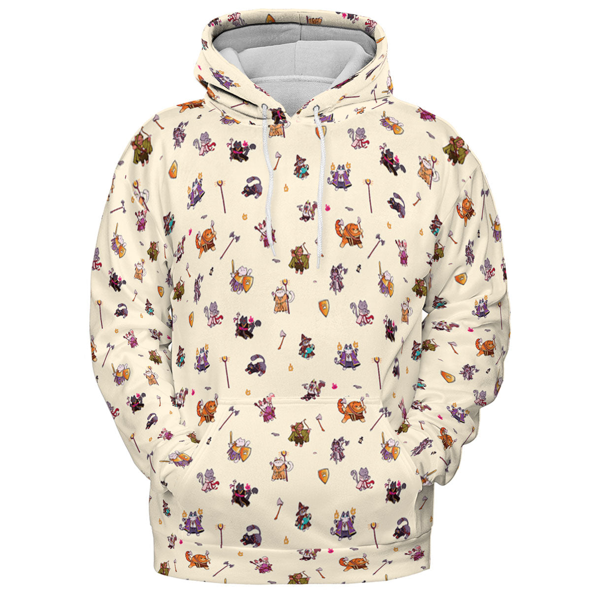 Cats In DnD Pattern All-over Print Hoodie