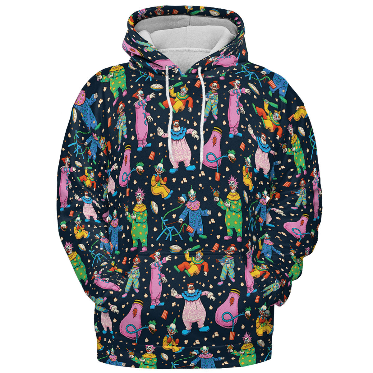 Clowns Popcorn Killer Klowns from Outer Space Pattern All-over Print Hoodie