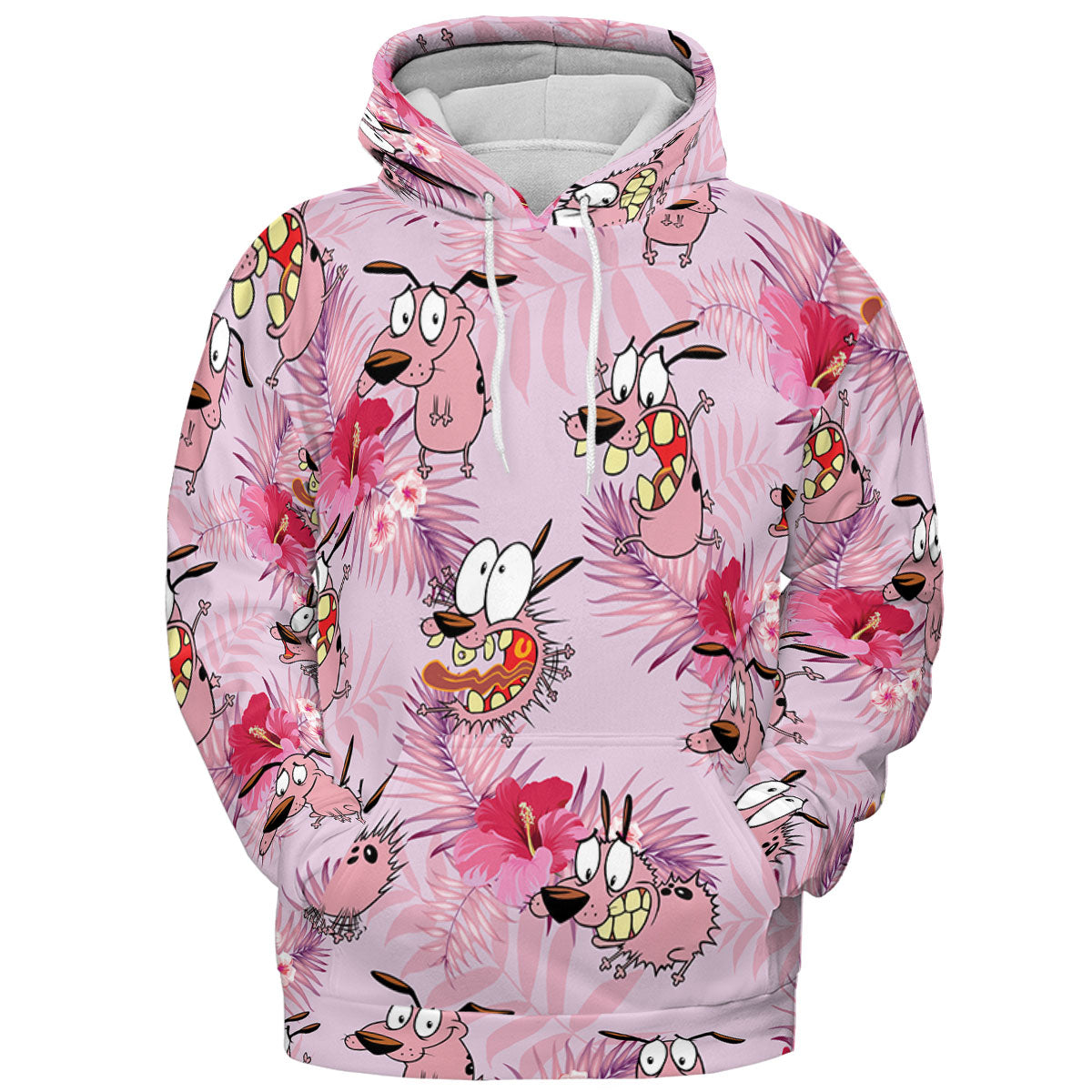 Courage the Cowardly Dog Floral Tropical All-over Print Hoodie