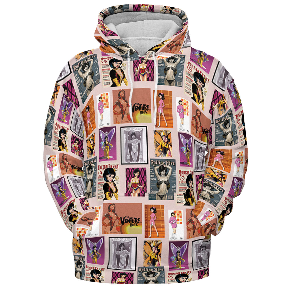 Dr. Mrs. The Monarch The Venture Bros. Magazine Poses All-over Print Hoodie