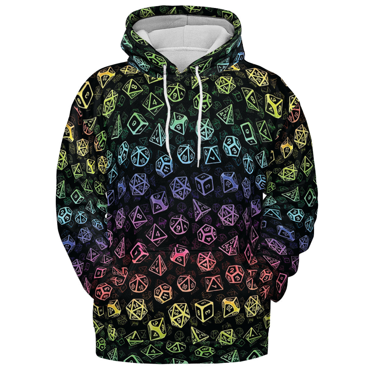 DnD Rainbow Dice Set Pattern All-over Print Hoodie